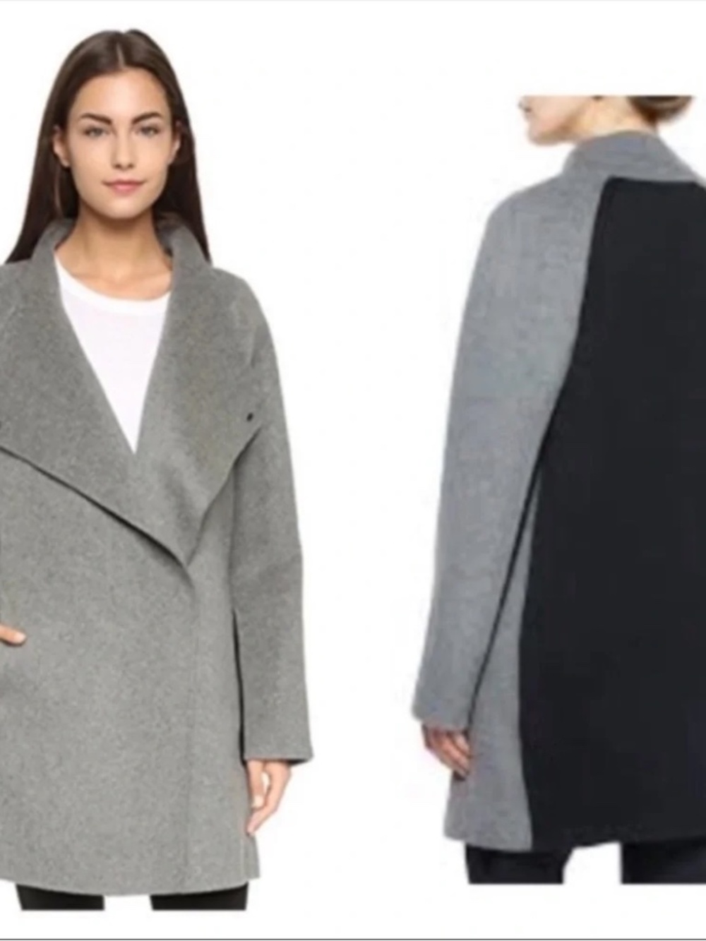 Vince Wool Jacket Charcoal/Black Size large